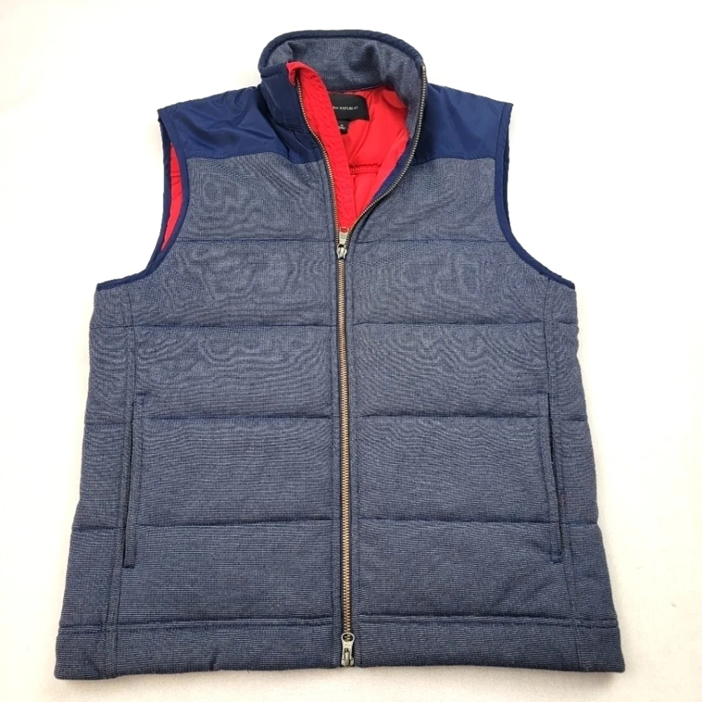Banana Republic‎ navy textured paneled vest